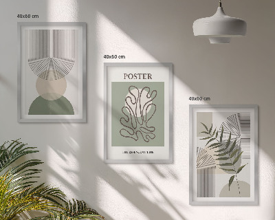 Tavelpaket med ramar Geometriska botaniska mönster