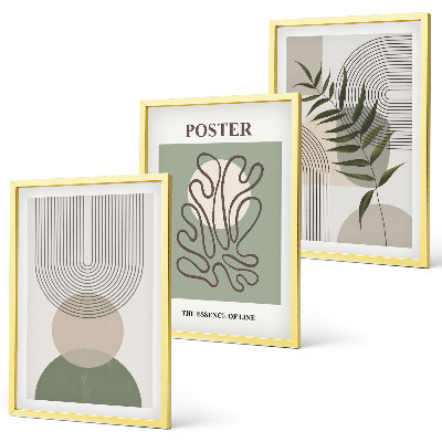 Tavelpaket med ramar Geometriska botaniska mönster