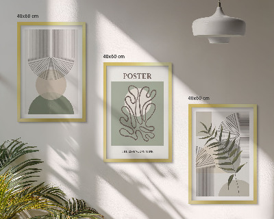 Tavelpaket med ramar Geometriska botaniska mönster