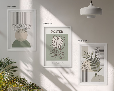Tavelpaket med ramar Geometriska botaniska mönster