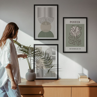 Tavelpaket med ramar Geometriska botaniska mönster