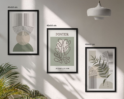 Tavelpaket med ramar Geometriska botaniska mönster