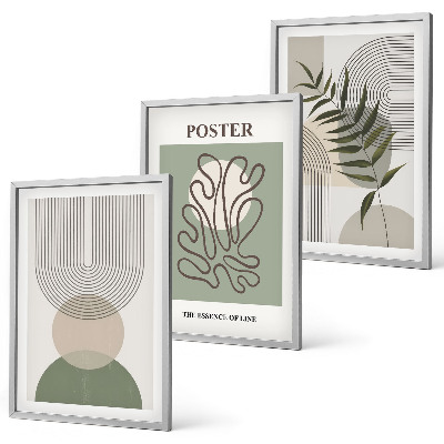 Tavelpaket med ramar Geometriska botaniska mönster