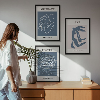 Tavelpaket med ramar Matisses snygga abstrakta mönster