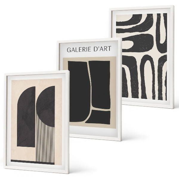 Tavelpaket med ramar Abstrakta minimalistiska posters