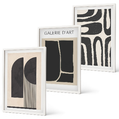Tavelpaket med ramar Abstrakta minimalistiska posters