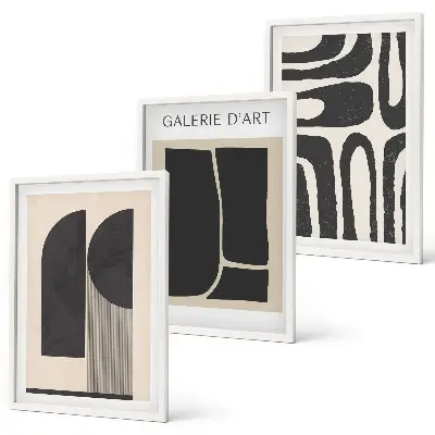 Abstrakta minimalistiska posters tavelpaket inklusive ramar