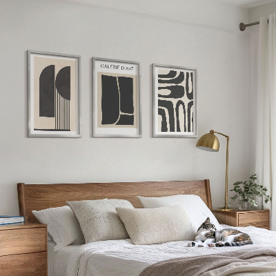 Tavelpaket med ramar Abstrakta minimalistiska posters