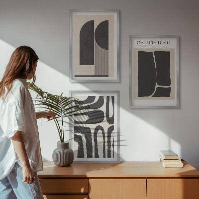 Tavelpaket med ramar Abstrakta minimalistiska posters