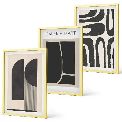 Abstrakta minimalistiska posters tavelpaket inklusive ramar