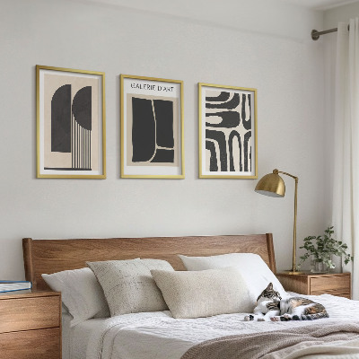 Tavelpaket med ramar Abstrakta minimalistiska posters
