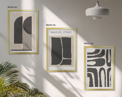 Tavelpaket med ramar Abstrakta minimalistiska posters