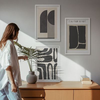 Tavelpaket med ramar Abstrakta minimalistiska posters