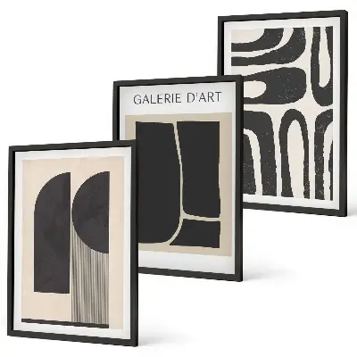 Abstrakta minimalistiska posters tavelpaket inklusive ramar