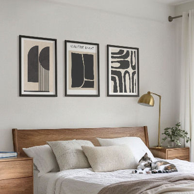 Tavelpaket med ramar Abstrakta minimalistiska posters
