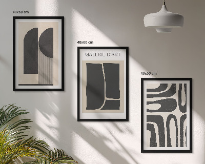 Tavelpaket med ramar Abstrakta minimalistiska posters