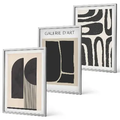 Abstrakta minimalistiska posters tavelpaket inklusive ramar