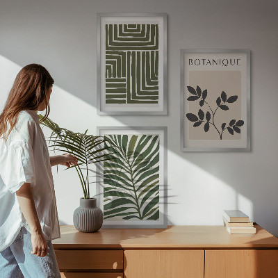 Set om 3 tavlor Botanisk boho minimalism
