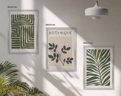 Set om 3 tavlor Botanisk boho minimalism