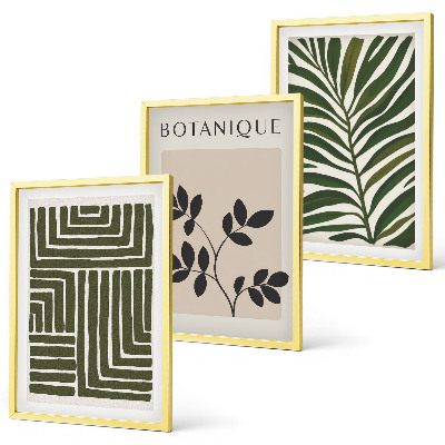 Set om 3 tavlor Botanisk boho minimalism