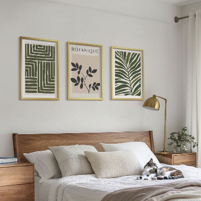 Set om 3 tavlor Botanisk boho minimalism