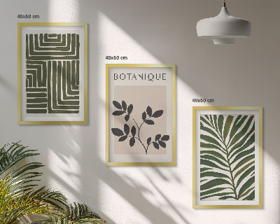 Set om 3 tavlor Botanisk boho minimalism