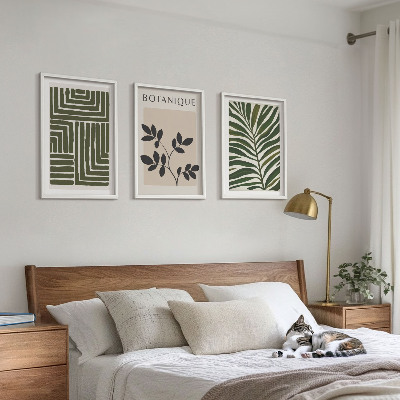 Set om 3 tavlor Botanisk boho minimalism