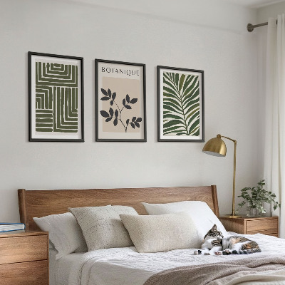 Set om 3 tavlor Botanisk boho minimalism