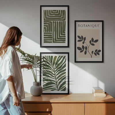 Set om 3 tavlor Botanisk boho minimalism