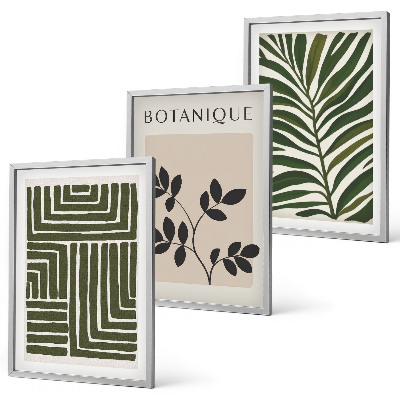 Set om 3 tavlor Botanisk boho minimalism
