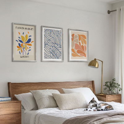 Tavelpaket med ramar Moderna abstrakta blommor
