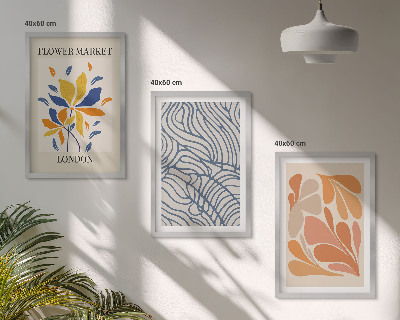 Tavelpaket med ramar Moderna abstrakta blommor