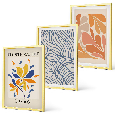 Tavelpaket med ramar Moderna abstrakta blommor