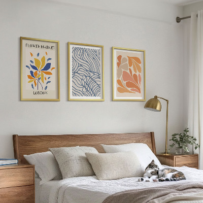 Tavelpaket med ramar Moderna abstrakta blommor