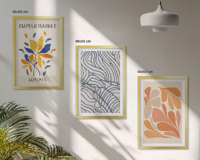 Tavelpaket med ramar Moderna abstrakta blommor