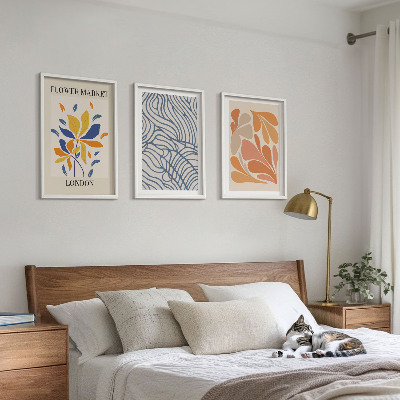 Tavelpaket med ramar Moderna abstrakta blommor