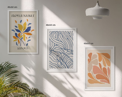 Tavelpaket med ramar Moderna abstrakta blommor