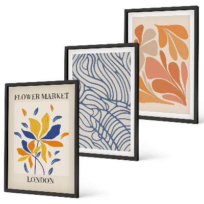 Tavelpaket med ramar Moderna abstrakta blommor