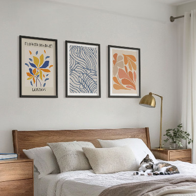 Tavelpaket med ramar Moderna abstrakta blommor