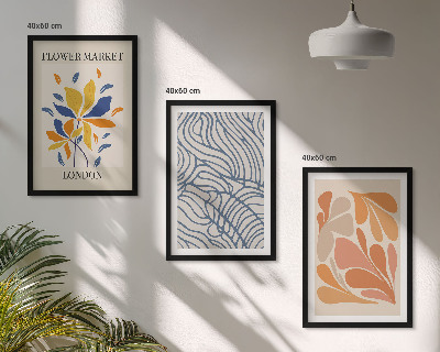 Tavelpaket med ramar Moderna abstrakta blommor