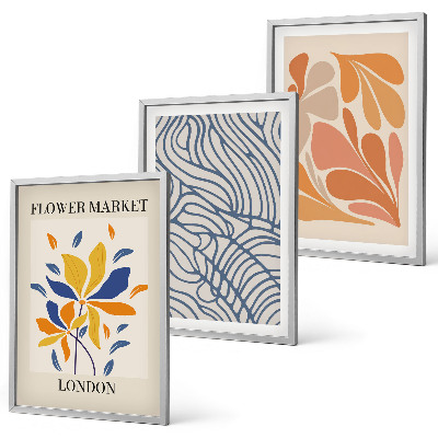 Tavelpaket med ramar Moderna abstrakta blommor