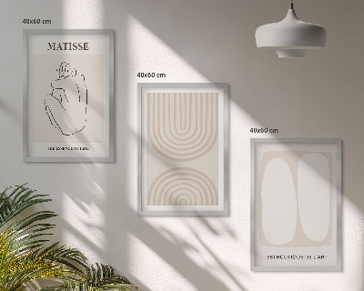 Set om 3 tavlor Snygga minimalistiska linjer