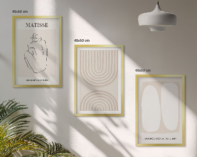 Set om 3 tavlor Snygga minimalistiska linjer