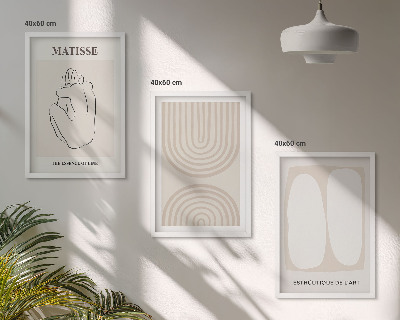 Set om 3 tavlor Snygga minimalistiska linjer
