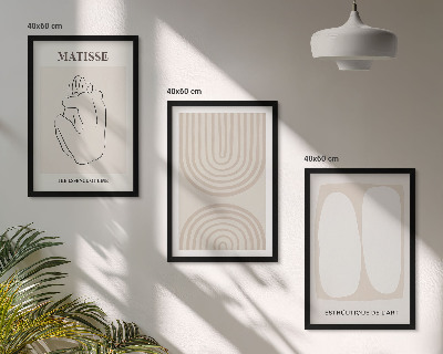 Set om 3 tavlor Snygga minimalistiska linjer