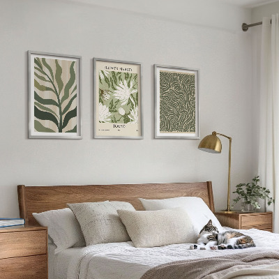 Set om 3 tavlor Växtmönster boho dekorationer
