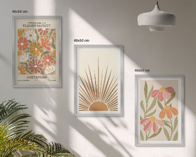 Tavelpaket med ramar Pastellfärgade solblommor