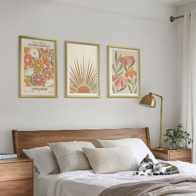 Tavelpaket med ramar Pastellfärgade solblommor
