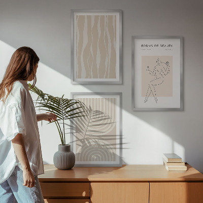 Set om 3 tavlor Abstrakta boho-dekorationer