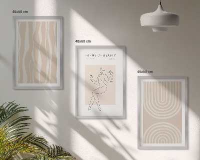Set om 3 tavlor Abstrakta boho-dekorationer